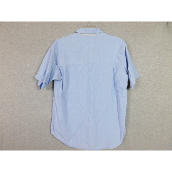 Woman Shirt Medium Blue Embroidered Flower Pots Short Sleeve Separate Issue VTG - Picture 5 of 7